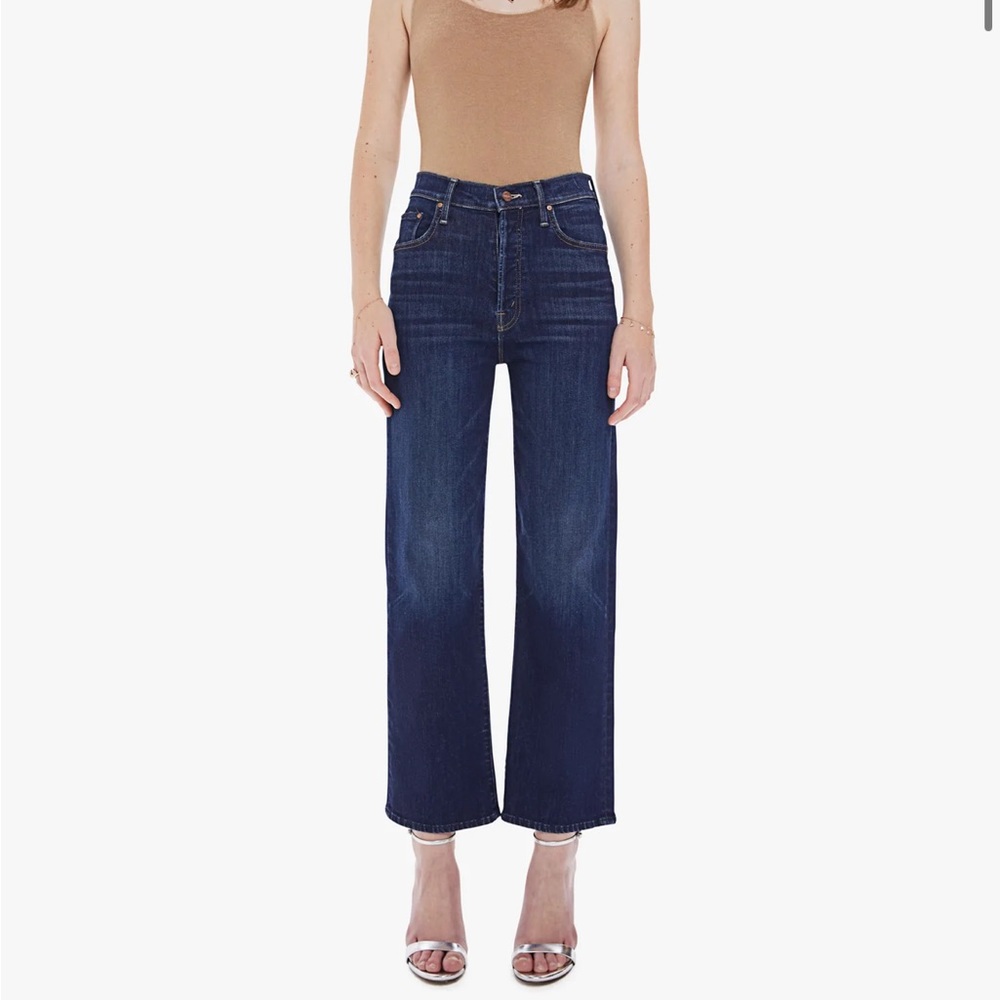 Mother Denim Rambler Ankle Fray! Raw hem. Beautiful dark blue wash